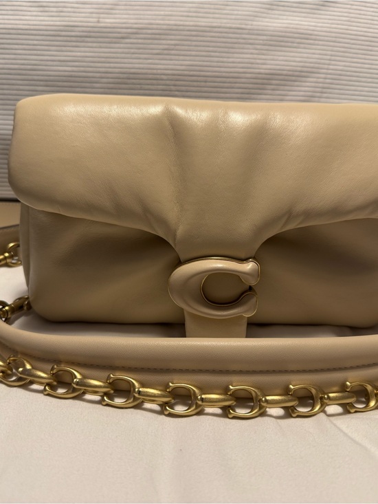 Coach Handbags - Coach Soft Leather Pillow Tabby Bag with Chain Strap in Ivory
